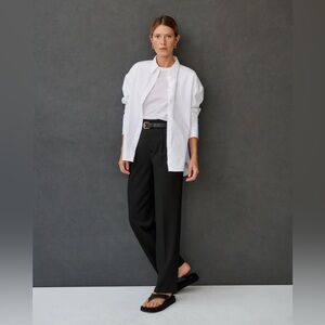 NWT Sessei Oversized White Poplin Button Down Shirt